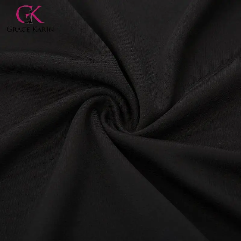 Grace Karin Женская эластичная юбка с высокой талией, плиссированная расклешенная трапециевидная юбка с пуговицами, украшенная элегантной черной юбкой, Женская юбка s