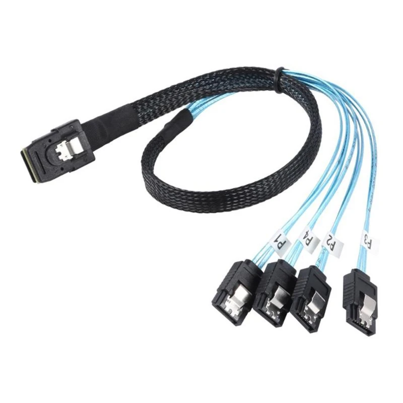 

0.5m/1m Mini SFF-8087 to 4 SATA Cable Mini SFF8087 36P To 4 SATA 7P Cable 12Gbps