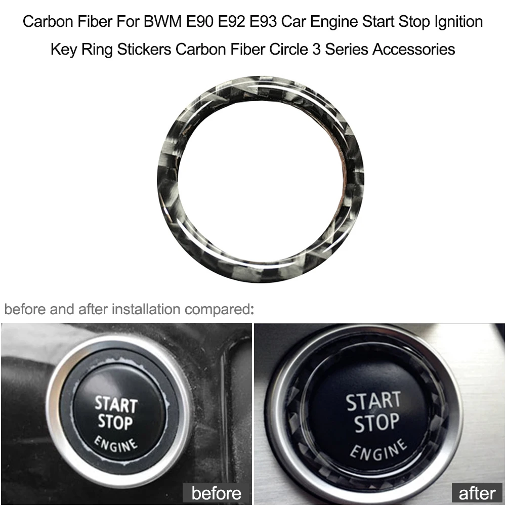 Углеродное волокно для BMW E90 E92 E93 автомобильный двигатель старт стоп зажигания