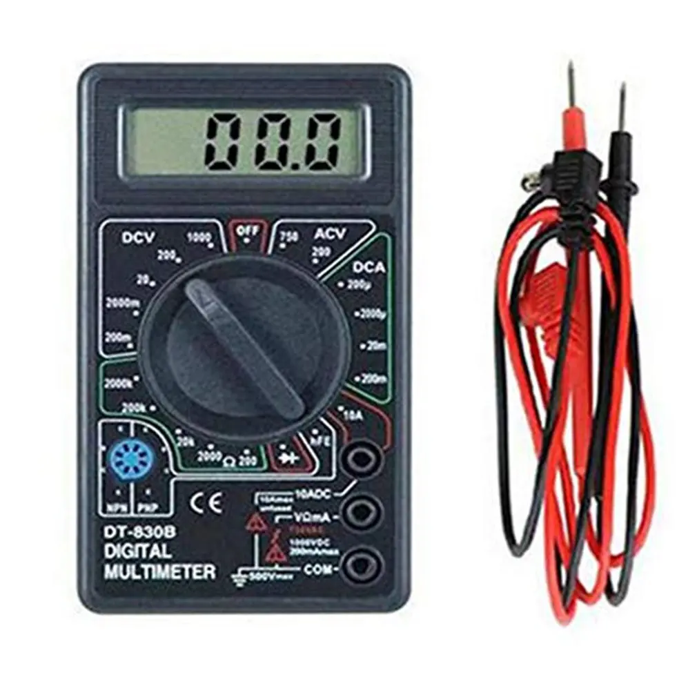 DT830B Многофункциональный ЖК дисплей компактный цифровой мультиметр
