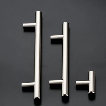 Stainless Steel Handles Hole Spacing 64mm 96mm 128mm 192mm 224mm Kitchen Door Cabinet Bar Straight Furniture Handle Pull Knobs