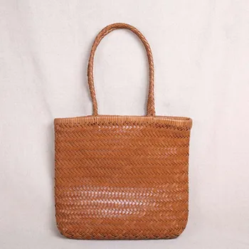 

2019 new big bag shoulder bag head layer leather tote bag temperament ladies bag