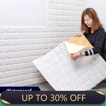 

3D Brick Wall Stickers Living Waterproof Foam Room Bedroom DIY Adhesive Wallpaper Art home Wall Decals