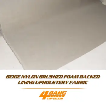 

Headlining Fabric Upholstery Backing Foam Roof Material Mat Beige 60"x60"