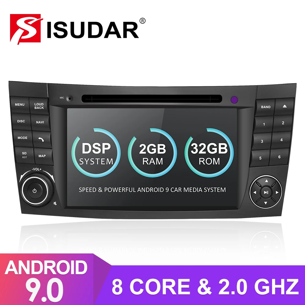 Isudar 2 Din Android 9 Авто радио для Mercedes/Benz/E-Class/W211/E300/CLK/W209/CLS/W219 автомобильный мультимедийный DVD gps CANBUS Восьмиядерный