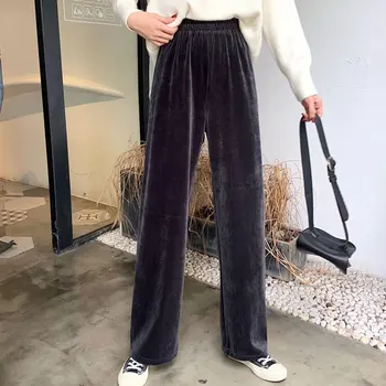 

2020 spring and autumn Korean high waist was thin wide leg pants vertical straight pants trousers female
