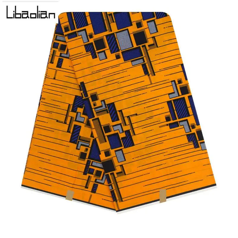Новое поступление батик воск Африканский настоящий голландский воск принты ткань хлопок настоящий воск 6 ярдов для лоскутного шитья F911-28