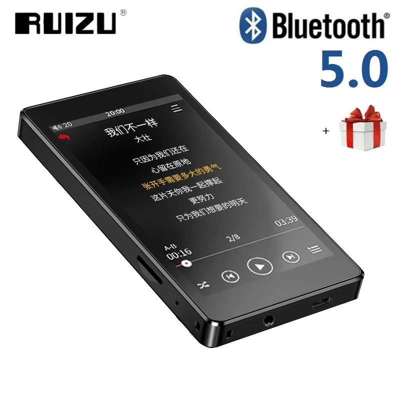 

RUIZU H1 Bluetooth MP4 Player 4.0 inch Full Touch Screen FM Radio Recording E-book Music Video Player Built-in Speaker PK D20
