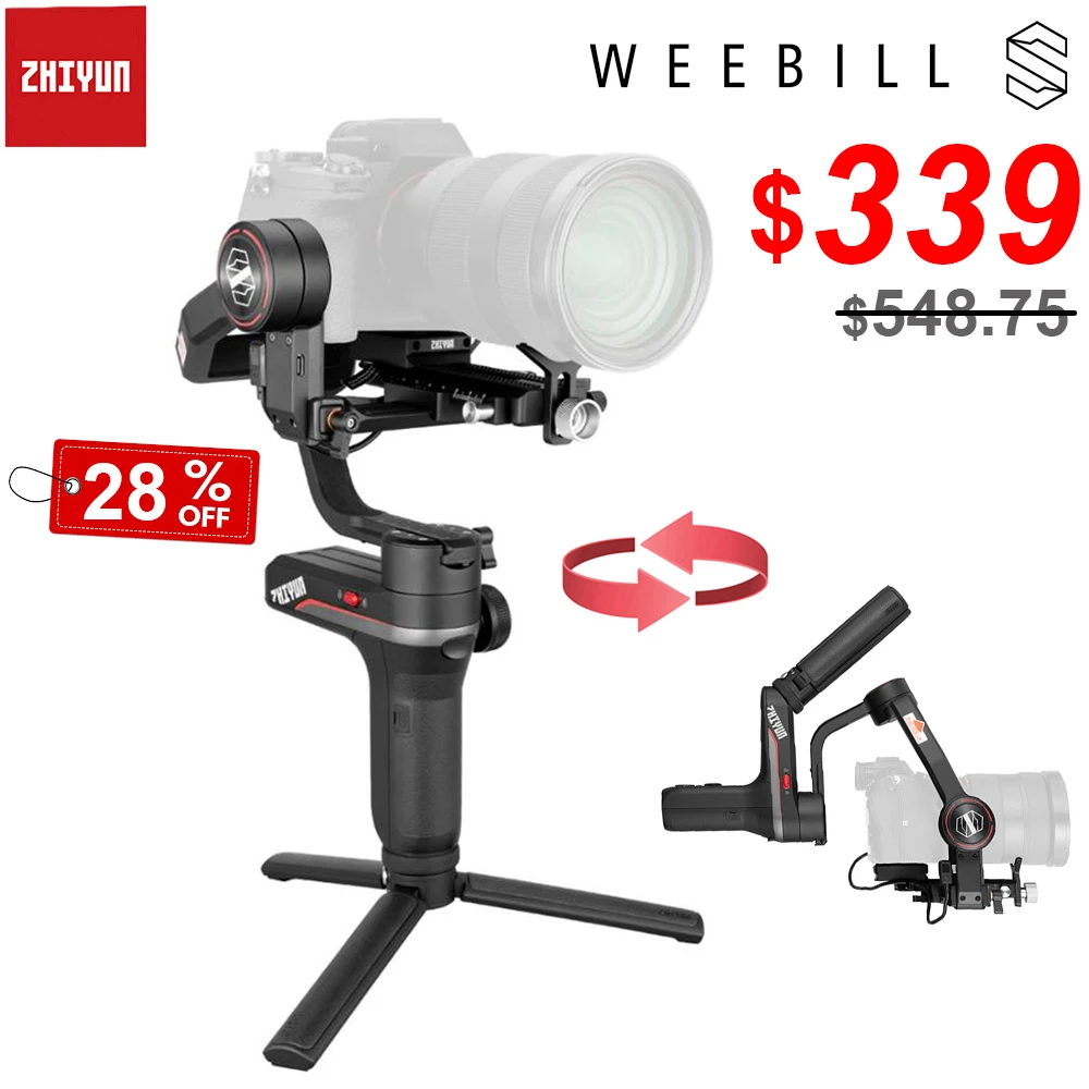 3 осевой беспроводной карманный стабилизатор ZHIYUN Weebill S для камеры Sony Canon|Риги и
