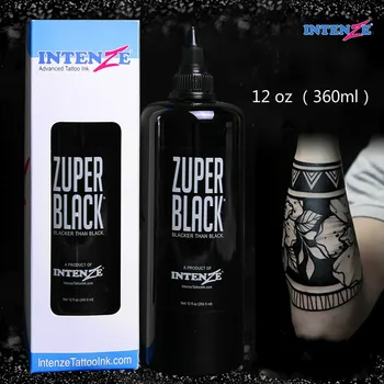 

Tinta de tatuaje permanente Grand Aqua Black, 12 oz (360 ml), tinta de tatuaje negra permanente para pintura corporal