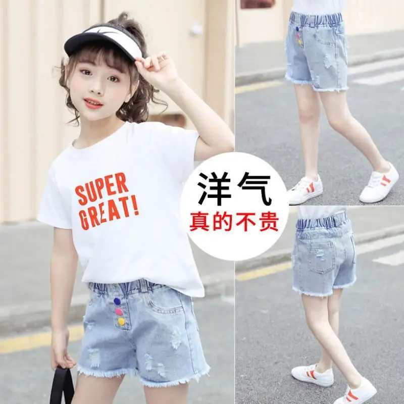 Kids Shorts Girls Casual Jeans Denim Four Designs