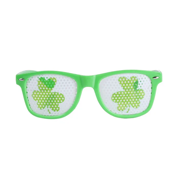 St Patricks Day  Irish Party Decorations Glasses Headwear Lucky Green Clover Funny Clover Green Hat Glasses Holiday Gift WQ07 (1)