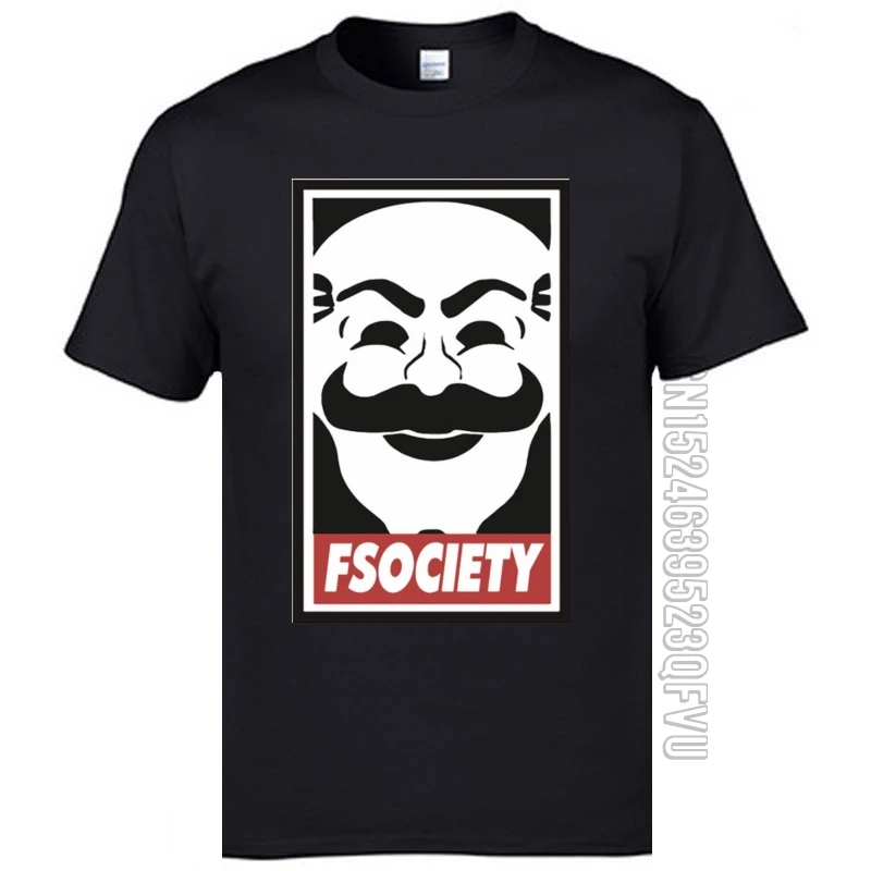 Скидка мужские футболки Fsociety Mr Robot Poster футболка с коротким рукавом