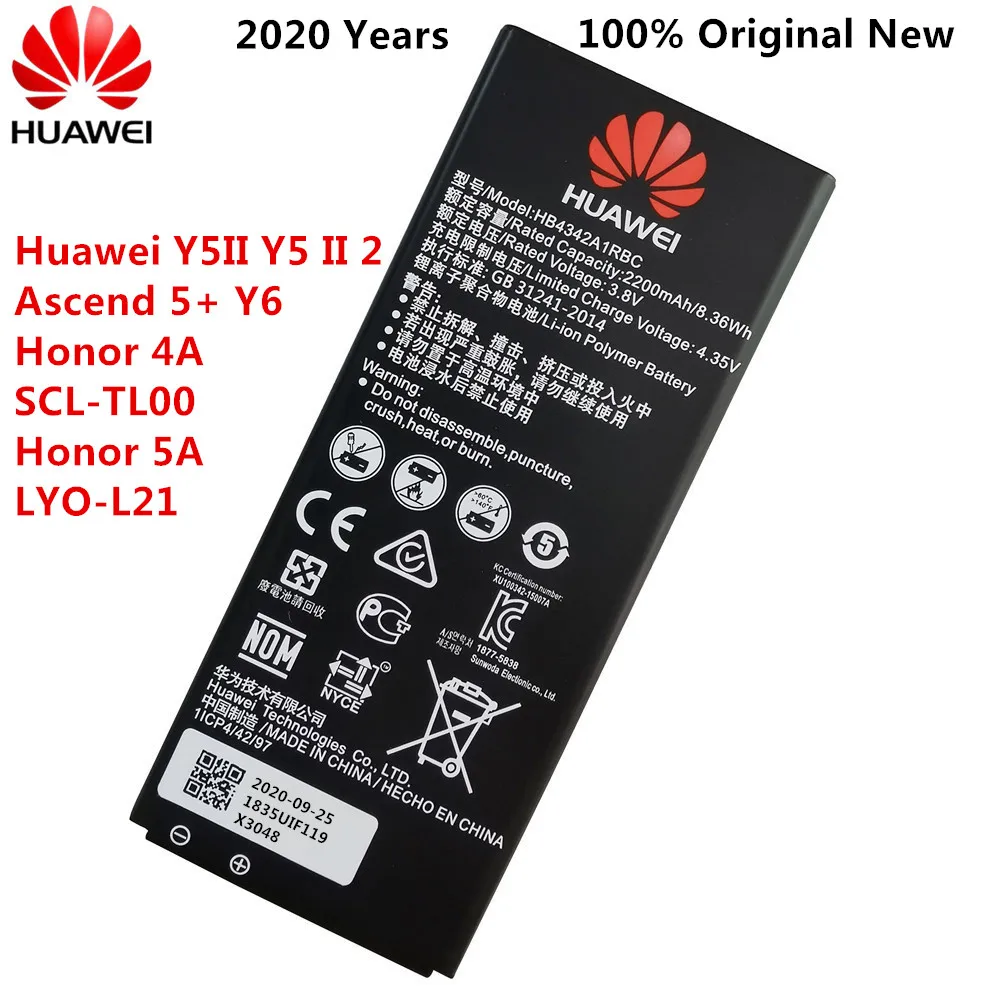 Оригинальный аккумулятор HB4342A1RBC для Huawei Y5II Y5 II 2 Ascend 5 + Y6 Honor 4A SCL TL00 5A LYO L21