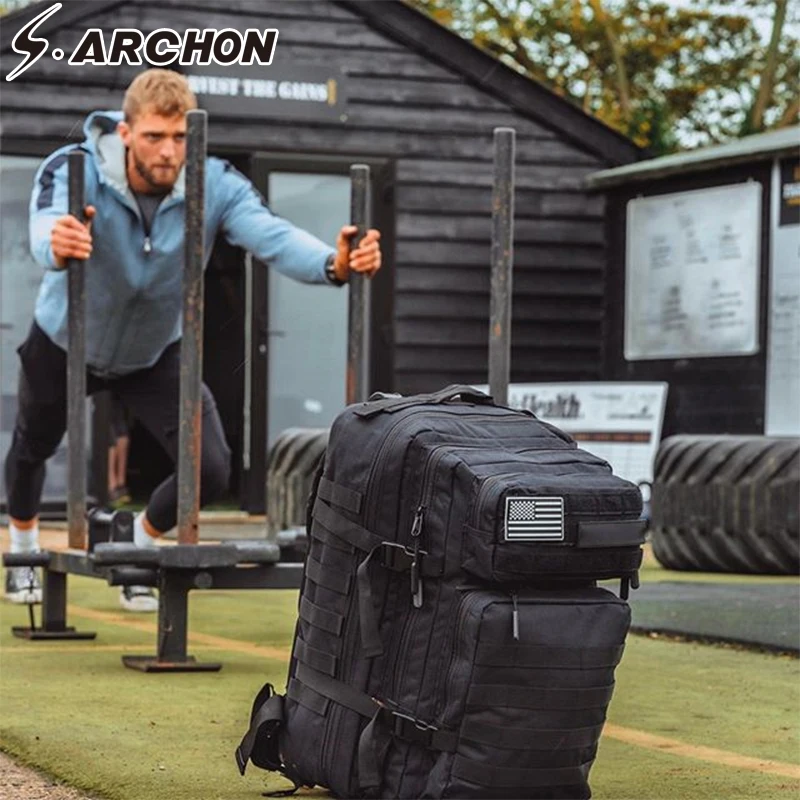 S. ARCHON тренажерные залы Открытый Molle 45L рюкзак мужской тактический большой емкости сумка водонепроницаемый спортивная сумка рюкзак мужской