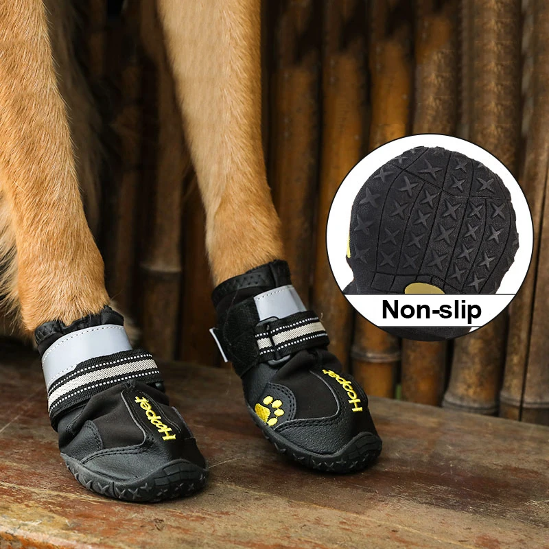 HOOPET Pet обувь зимние супер теплые 4 шт./компл. собака светоотражающие сапоги из материала на основе хлопка в тапки для небольших товары для домашних животных, чихуахуа