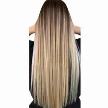 

Blonde Long Wigs Women Long Lace Front Natural Mix Colors Straight Wig Synthetic Hair Replacement Wig