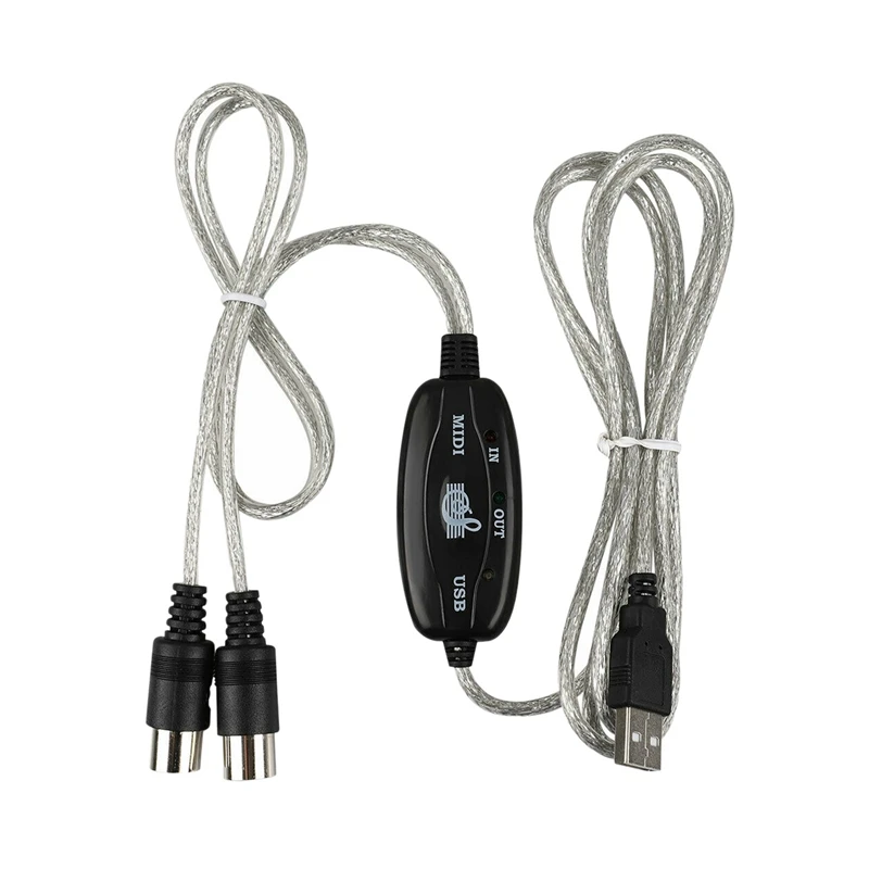 

MIDI to USB Cable Converter Connector PC to Synthesizer Music Keyboard Adapter for Home Music Studio