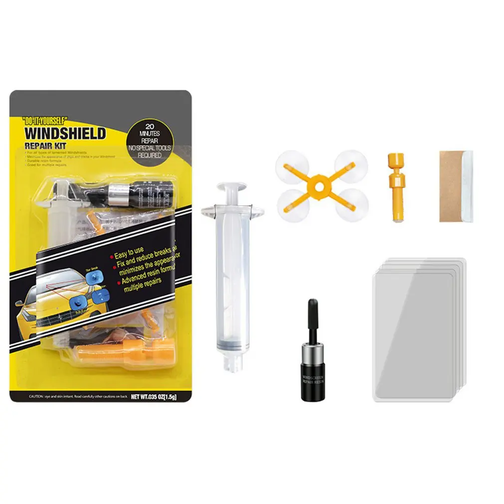 Car Windshield Repair Kit Durable Pressure Syringes For Fix Chips Cracks Glass Windscreen Repairing Tools |