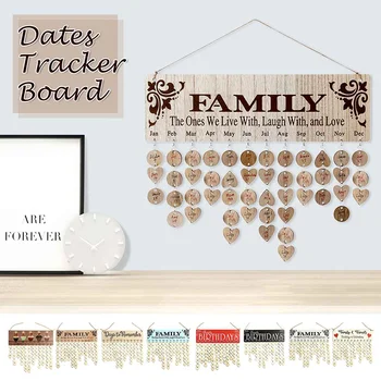 

Wooden Birthday PlaqueReminder Board Plaque Friends&Family Creatives Calendar NEW