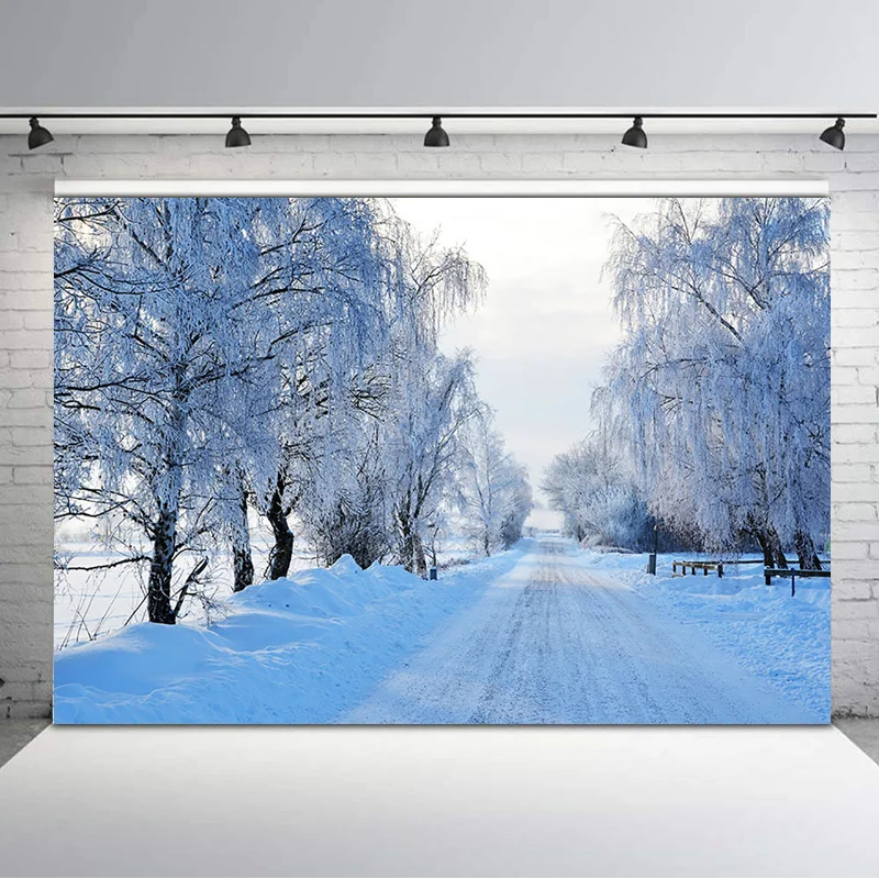 

NeoBack Winter Forest Photography Backdrops Snowflake Natural Scenery Children Backgrounds for Photo Studio