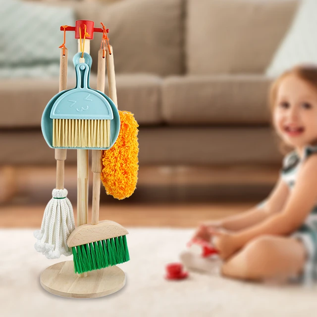 Toy Kids Cleaning Set Housekeeping Pretend Play Educational Cleaning Toys  Includes Dustpan, Broom Stand Play for Toddlers Kid - AliExpress