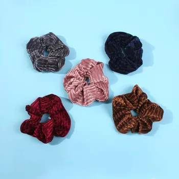 

5PCS/Lot 2020 Korea Velvet Hair Scrunchie Elastic Hair Bands Solid Color Women Girls Headwear Ponytail Holder Hair Accessories