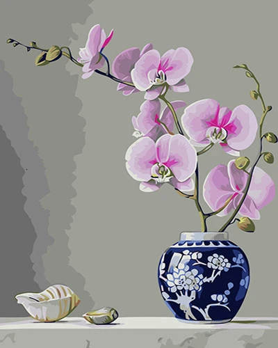 AZQSD Unframe масляная краска по номерам Цветок для взрослых акриловая краска Раскраска по номерам ваза на холсте украшение дома - Цвет: SZGD3026