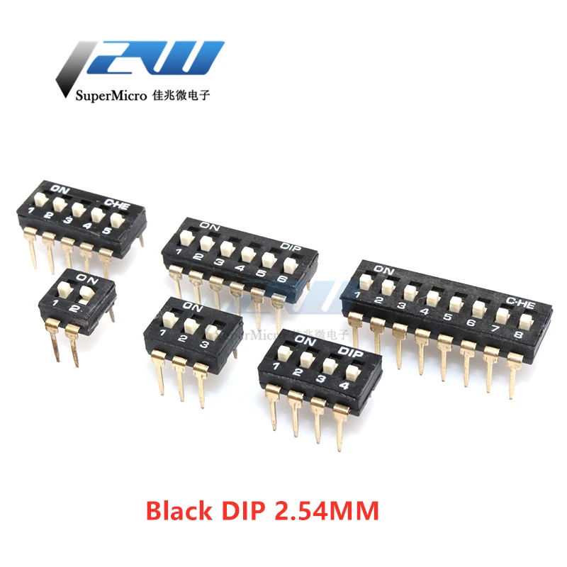 5 шт. модуль переключателя слайдера 1 2 3 4 6 7 8 10pin 27/2 54 мм DIP/SMD|Соединители| |