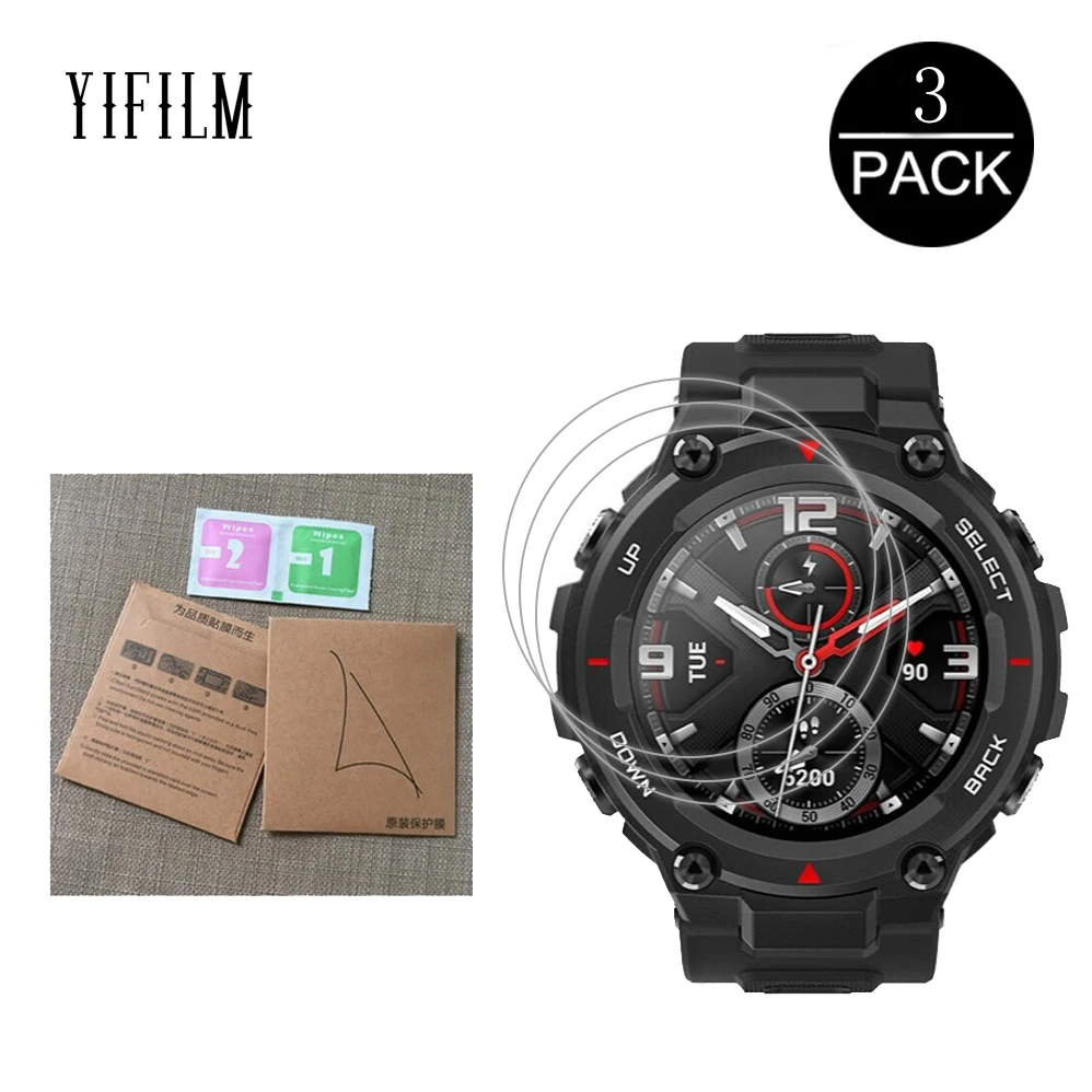 2 Pellicole Protettive In Vetro Temperato Per Schermo Amazfit T-Rex - Anti Graffio E Anti Impronta