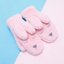 50 шт./партия, модные детские кашемировые акриловая пряжа, милые стильные однотонные яркие цвета, милые детские перчатки