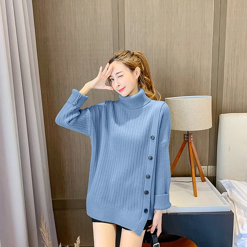 Autumn and Winter New Thickened Warm Turtleneck Sweater Women's Solid Color Casual Knit Sweater Women Winter Clothing Pullovers Autumn and Winter New Thickened Warm Turtleneck Sweater Women's Solid Color Casual Knit Sweater Women Winter Clothing Pullovers