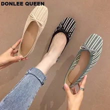 Flats Casual Shoes Women Flat Ballet Breathable Knitted Round Toe Shallow Ballerina Female Shoes Soft Moccasins zapatos de mujer Flats Casual Shoes Women Flat Ballet Breathable Knitted Round Toe Shallow Ballerina Female Shoes Soft Moccasins zapatos de mujer