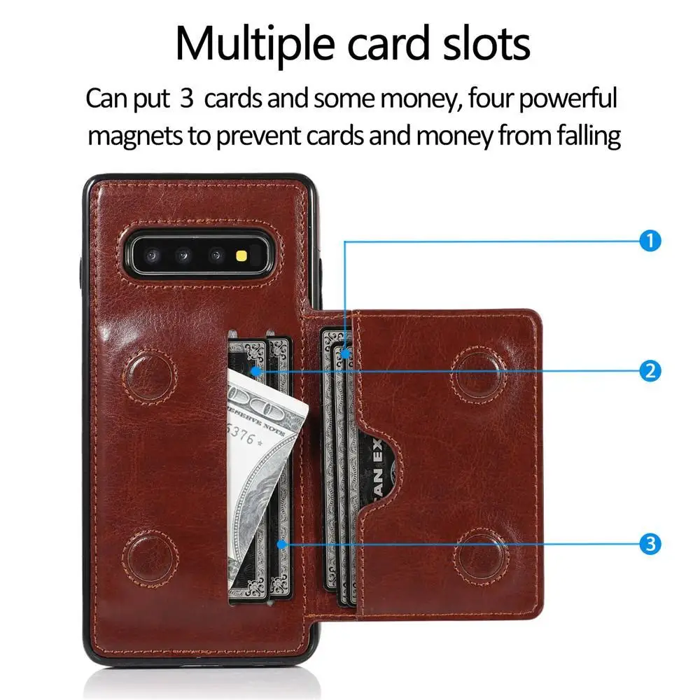 Filp Кожаный чехол для samsung Galaxy S10 S9 S8 Plus S10e Note 10 Pro 9 8 чехол для samsung Note10 подставка держатель для карт кошелек Чехол