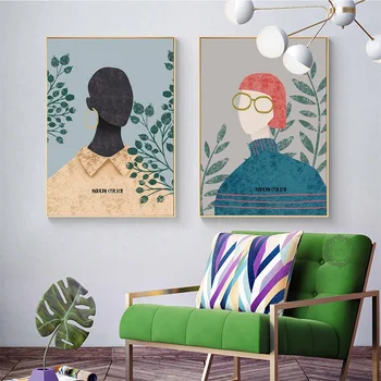 

Posters And Prints Nordic Modern Simple Vogue Fashion Flower Girl Canvas Art Painting Wall Pictures Home Decor tableau obrazy