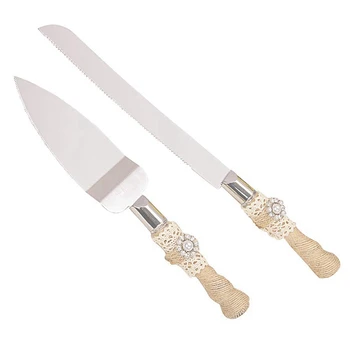 

Rustic Wedding Cake Knife and Server Set Wedding Cake Knife Serveing Country Style Wedding Cake Cutter Set for Partys Wedding Bi