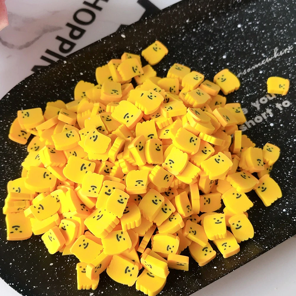 Счастливые обезьяны 10 г Fimo Slime добавки поставки полимерная глина цветок звезда сердца ломтик долива DIY брызги для чистой слизи глины - Цвет: N 10g