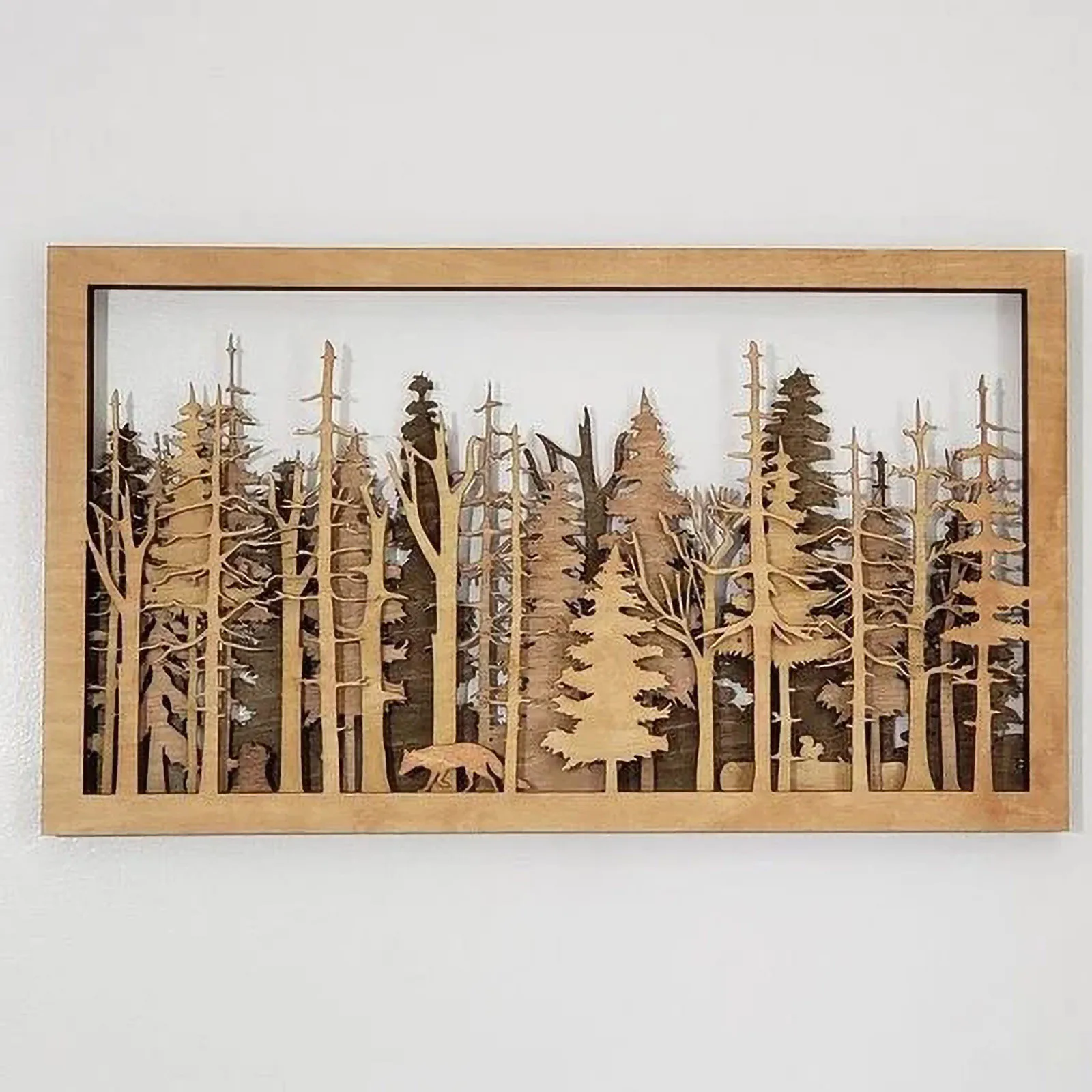 Wide Woods Tree Scene Wooden Paintings Poster Print Wall Art Pictures Living Room Home Decor mural pendentif 30 X 20 cm Spot | Дом и сад