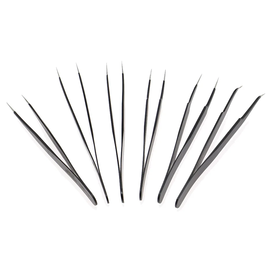 Anti-static ESD Stainless Steel Tweezers Maintenance Industrial Precision Curved Straight Tweezers Repair Tools 1 pcs tweezer tool tweezers repair tool