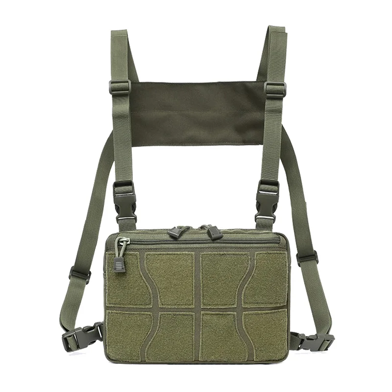 Nylon Tactical Chest Bag Adjustable Military Molle Pouch Shoulder Bag Men Outdoor Sport Hunting Camping Vest Bags Waist Packs - Цвет: Зеленый цвет