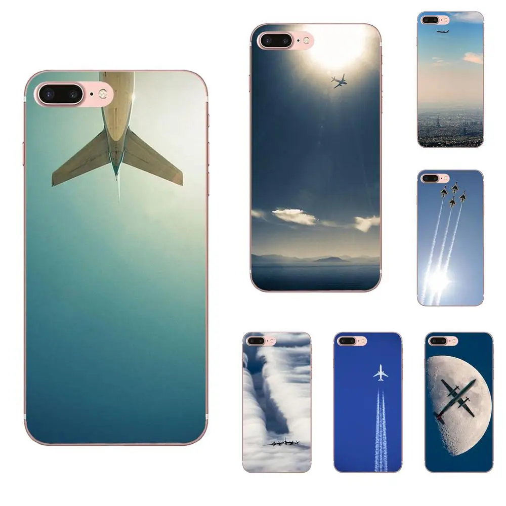 Мягкий мобильный телефон чехол для iPhone 11 Pro XS Max X 8 7 6s Plus 5 SE XR 2020 Fly Clear Blue Sky Airplane |