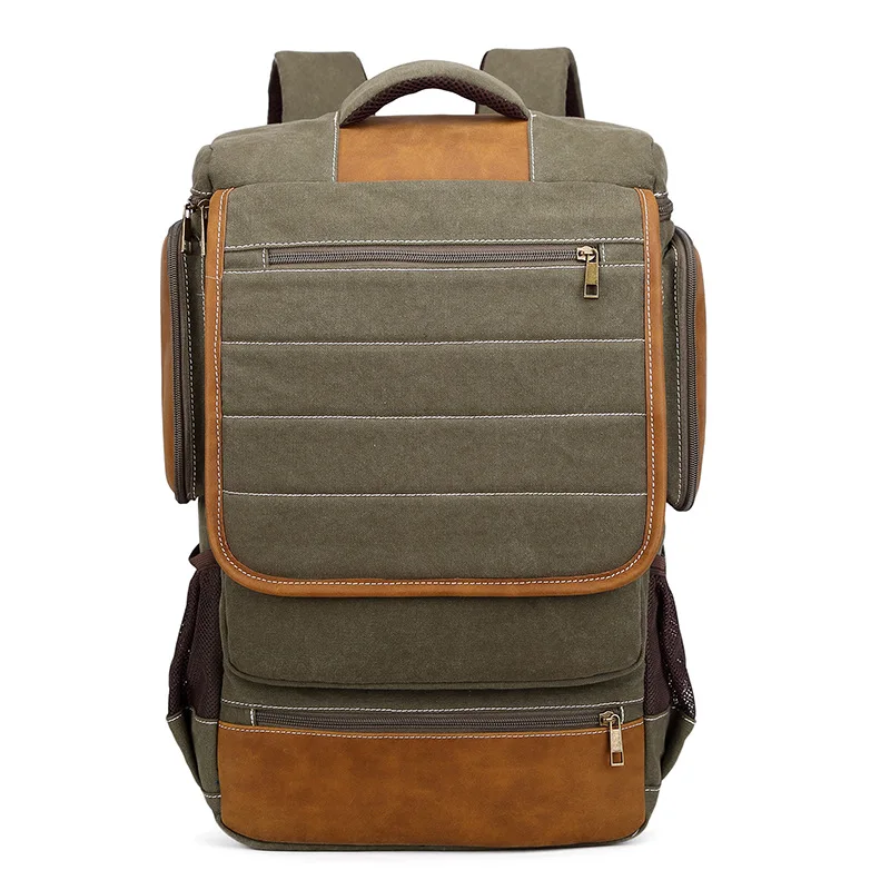 

New Style Europe And America Large Capacity Canvas Backpack Multi-functional Shoulder Canvas Men's Bag Outdoor Travel School Bag