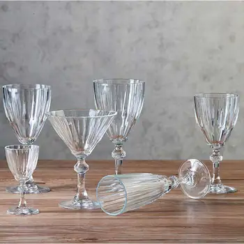 

Transparent Retro Wine Glass Carved Goblet Whiskey Red Wine Glasses Home Bar Wedding Party Champagne Flutes Cocktail Glass Gift