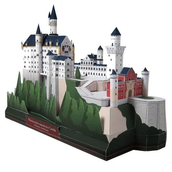 

Germany Neuschwanstein Castle 3D Paper Model World Famous Architectural Building Model Handmade DIY Educational Toy Collection