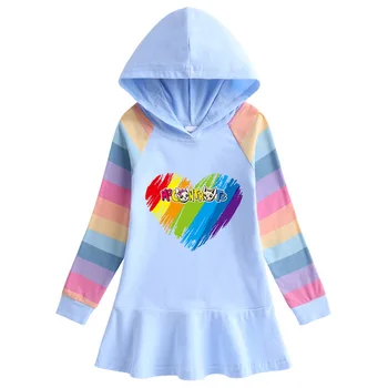 

Me Contro Te Dress Elegant Teenage Girls Hoodie Dress Cotton Animal Print Winter Clothing Rainbow Cute Princess Costume 8 10 12