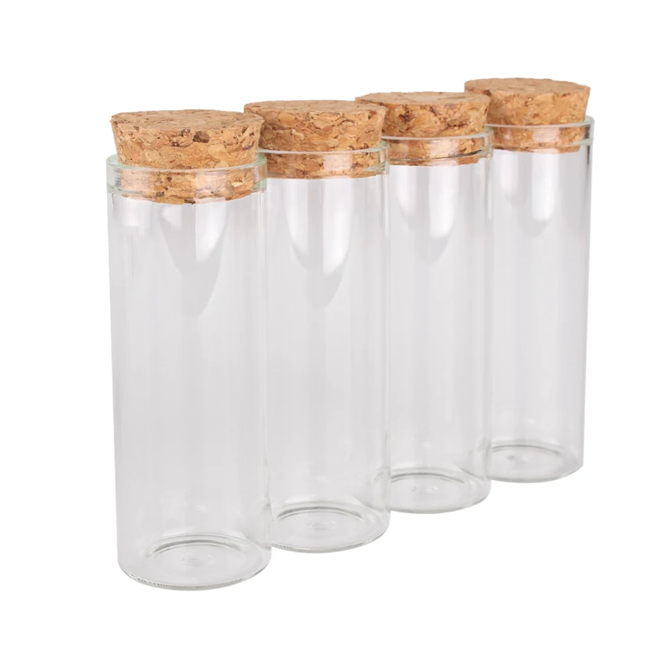 Flacons 30 Ml Bouchon Liège Terrarium épices Laboratoire Tubes à Essai De 30 Ml Avec Bouchon En Liège - Mini Flacons En Verre Transparent Pour Cadeaux De Fete En Laboratoire Bonbons Chewing