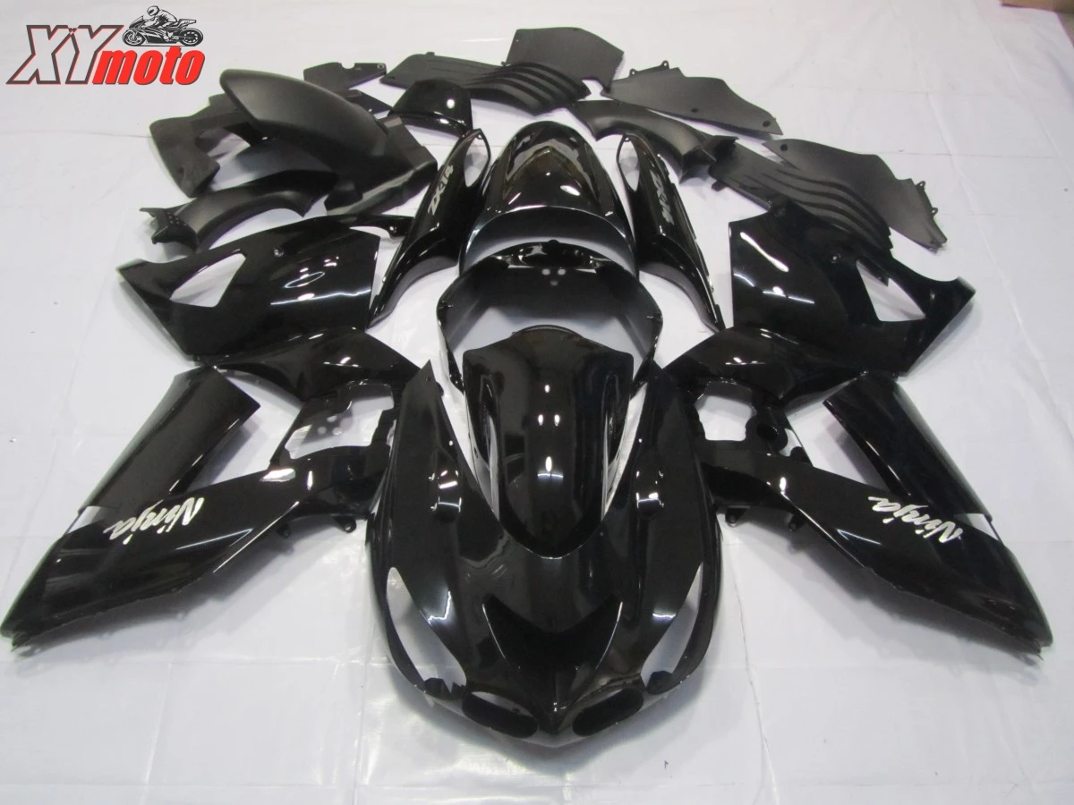 

Injection ABS Plastic Fairings For Kawasaki ZX14R 06-11 Motorcycle Fairing Kit ZX-14R 2006-2011 Gloss Black Bodyworks