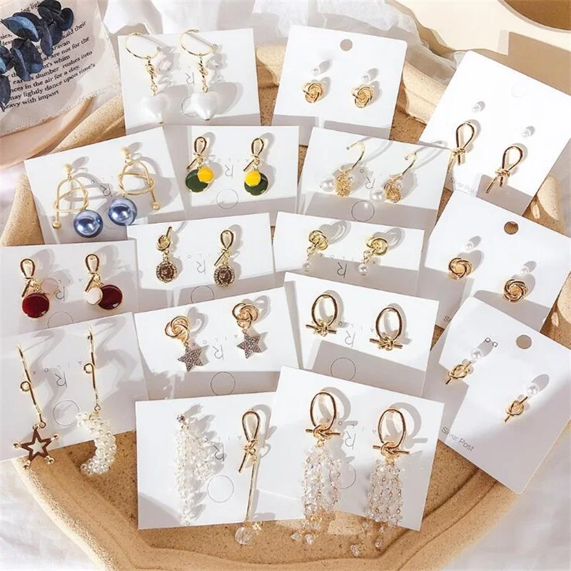 

Retro Twist Knotted Metal Pearl Long Pendant Earrings Simple Exaggerated Geometry Heart Shape Fashion Woman Earrings Jewelry