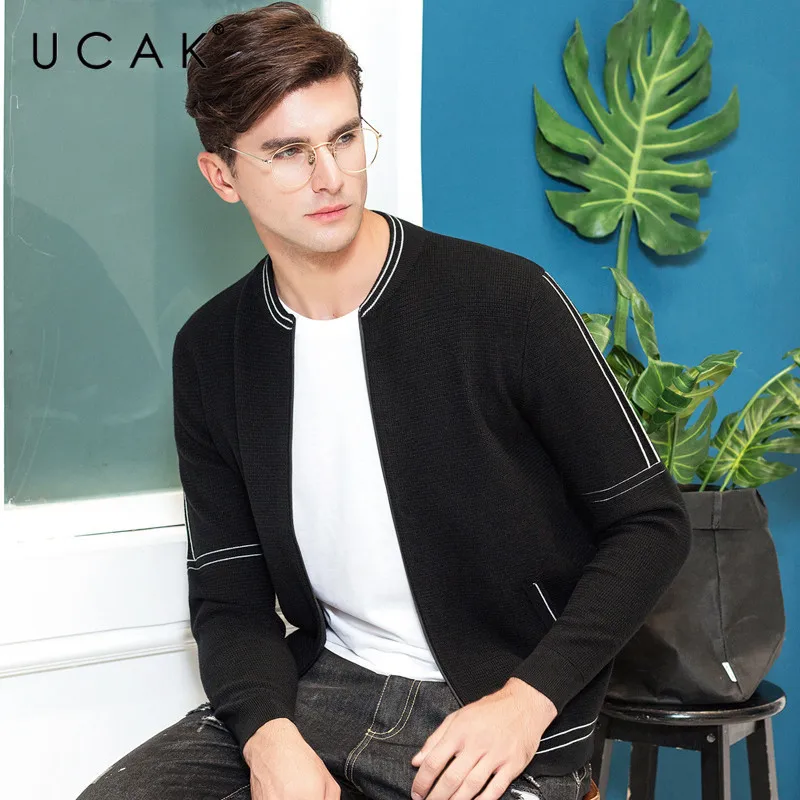 90% OFF UCAK Brand Sweater Men Autumn Winter Thick Warm Cardigan Men Clothes 2019 New Arrival Casual Coat Men Soft Cotton Knitwear U1013
