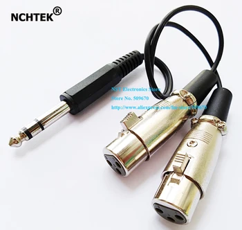 

NCHTEK 1/4" 6.35MM Stereo Male to Dual XLR 3Pin Female Microphone Mic Audio Cable About 0.3M/Free Shiping/2PCS